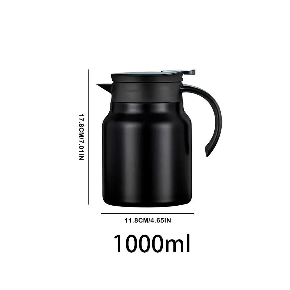 Simple Stainless Steel Tea Pot 1000ml Large Capacity Stewing Teapot Coffee Pot for Home Use Peaceful Pleasures Health and Wellness