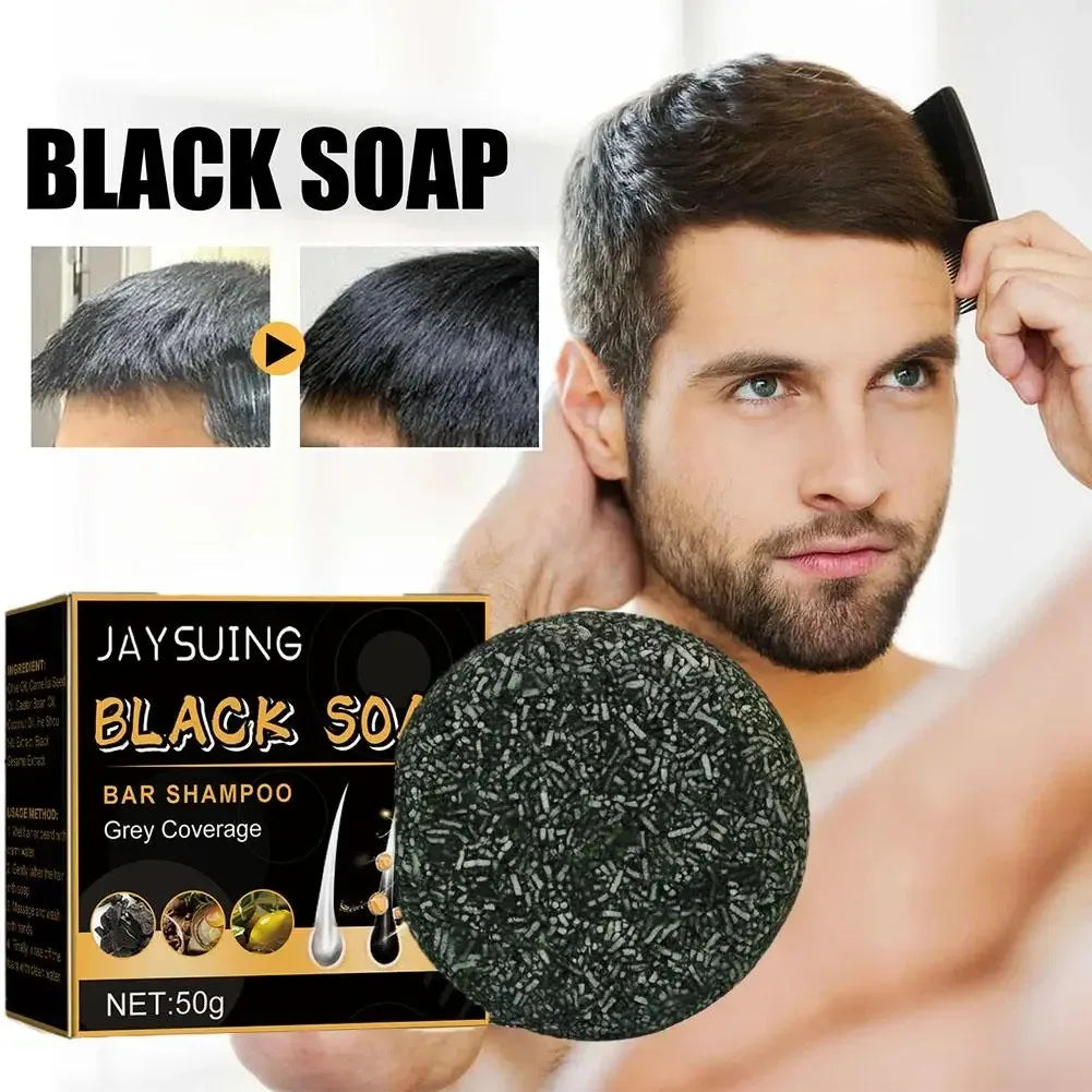 1/3pcs Polygonum Multiflorum Black Hair Soap White Hair Repair Soap Hair Care Nourishing Anti Dandruff Natural Hair Dye Soap Peaceful Pleasures Health and Wellness 50g