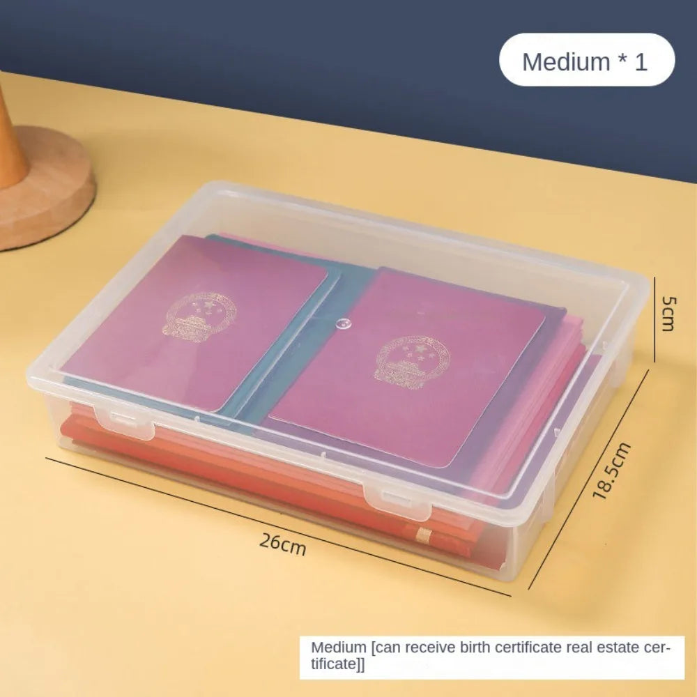 Clear Plastic A4 Document Storage Box – 3 Sizes | Organizer