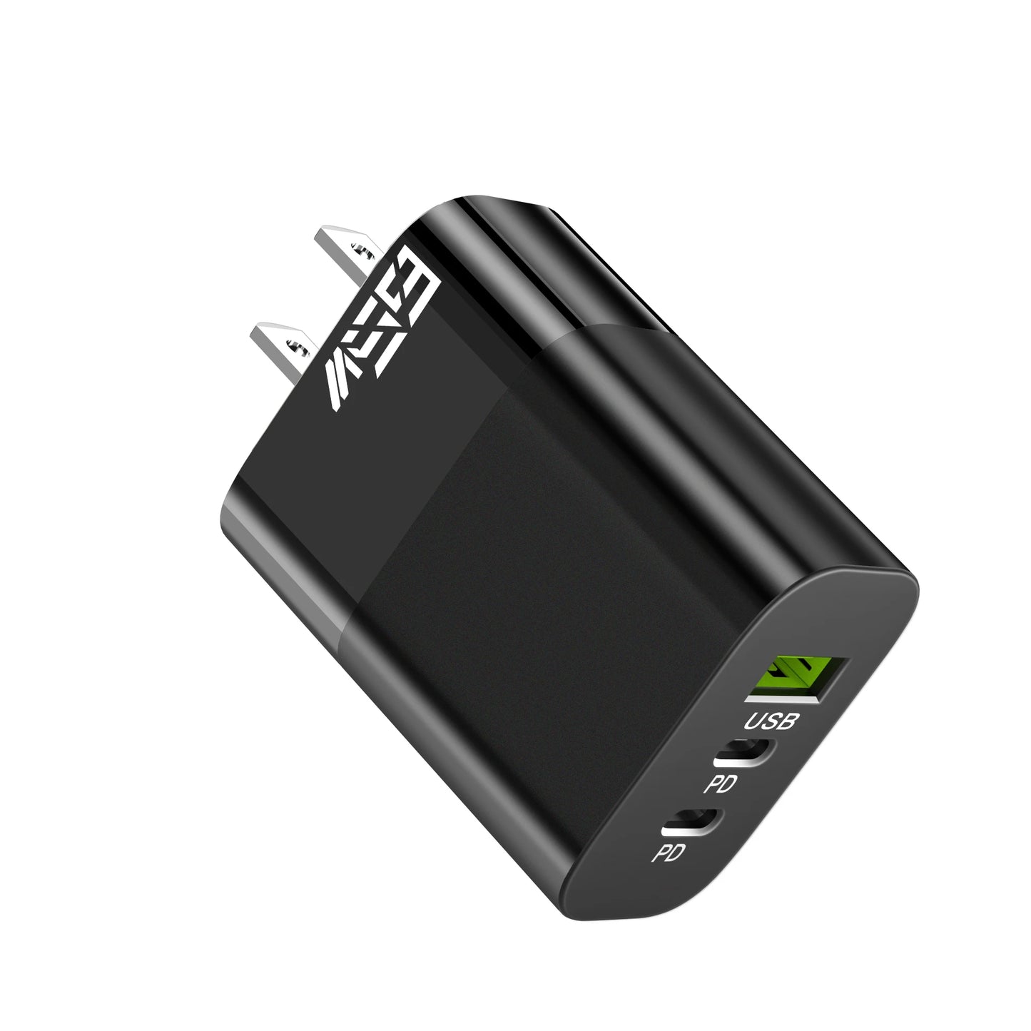 65W PD Fast Charger 3-Port USB-A Dual USB-C Wall Adapter Peaceful Pleasures Health and Wellness US Black