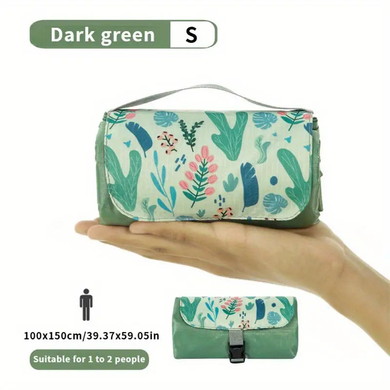 Outdoor Picnic Mat Mini Beach Mat Camping Pad Waterproof Breathable Lightweight Durable Portable Foldable Seat Cushion Practical Peaceful Pleasures Health and Wellness dark green S