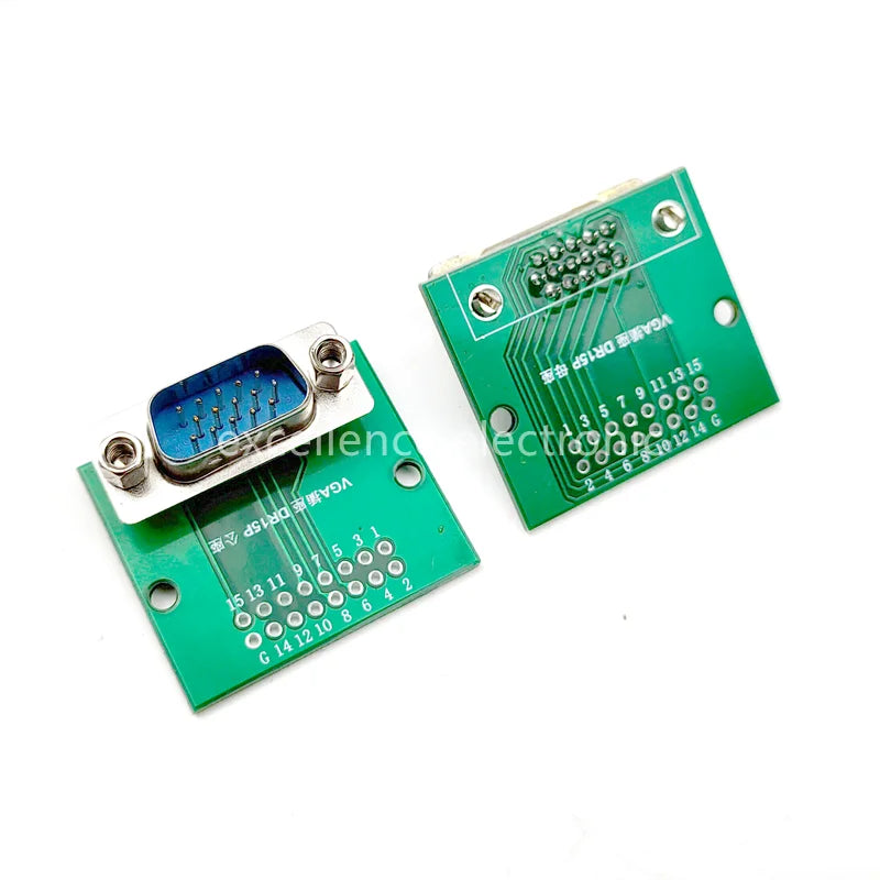 1PCS Vertical DR15 with Fixed Screw to Dip 2.54mm Interface Test Board D-sub VGA Male / Female Socket PCB Conversion Board Peaceful Pleasures Health and Wellness TYPE-2