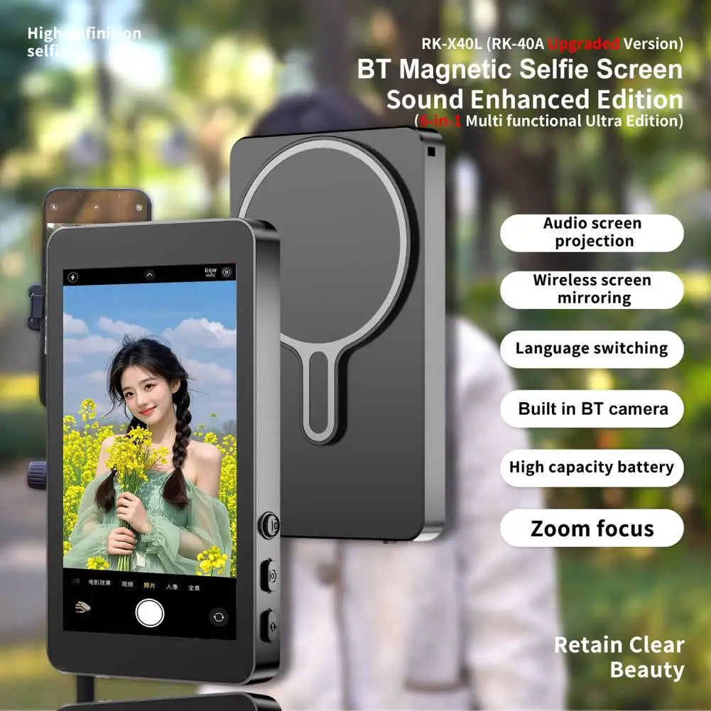 4" Magnetic Wireless Selfie Monitor Screen for Android & iOS Peaceful Pleasures Health and Wellness