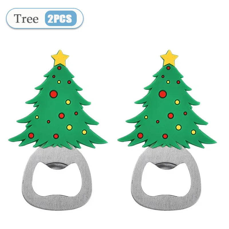 Christmas Magnetic Bottle Opener | Santa Silicone Fridge Magnet