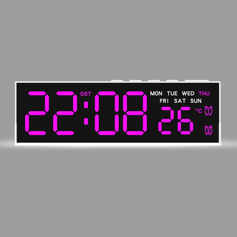 LED Digital Alarm Clock with Mood Light, Temp & Dual Alarm