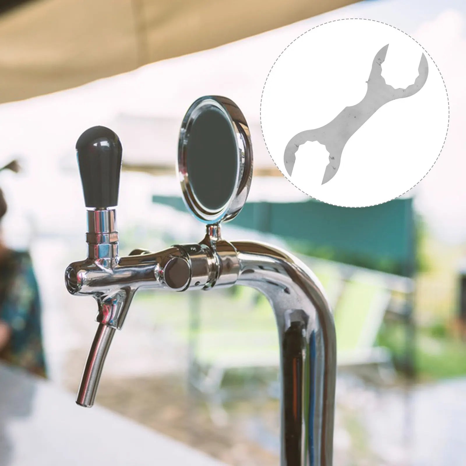 Beer Faucet Spanner Stainless Steel Multi-Function Brewing Wrench Tool Convenient Faucet Tap Tower Beer Spanner Wrench Peaceful Pleasures Health and Wellness