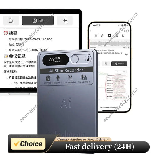 AI Smart Voice Recorder Voice To Text Mini Digital Voice Recorder With Smartphone Connection HD Noise Reduction For Meeting Peaceful Pleasures Health and Wellness