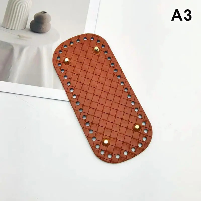 Woven Leather Bag Base 18x8cm | DIY Crochet Purse Bottom