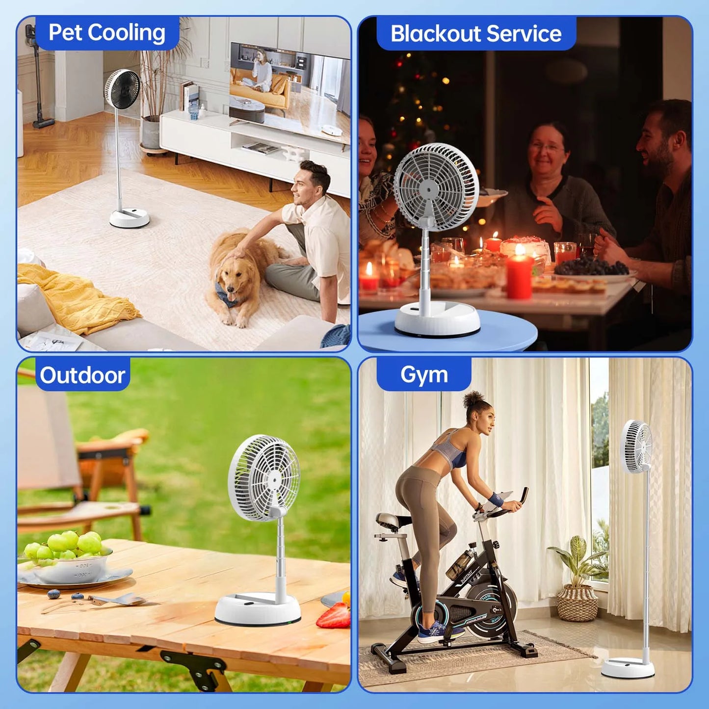 5400mAh Rechargeable Tower Fan | Remote, Timer, Oscillating