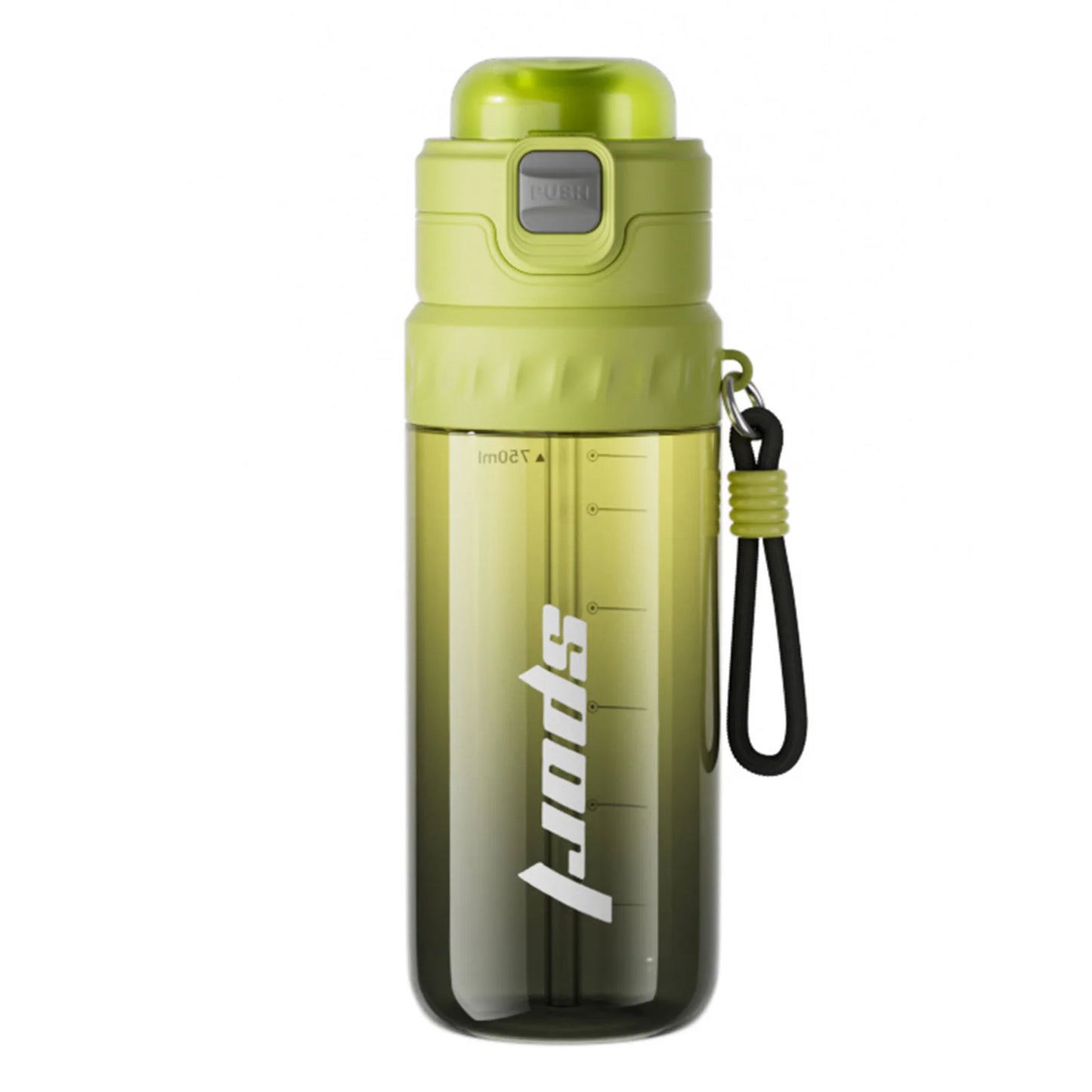 750ML Dual-Drinking Spray Bottle with Straw Large Capacity Sports Water Bottle for Mountaineering Gym Cycling Sports Activities Peaceful Pleasures Health and Wellness Green