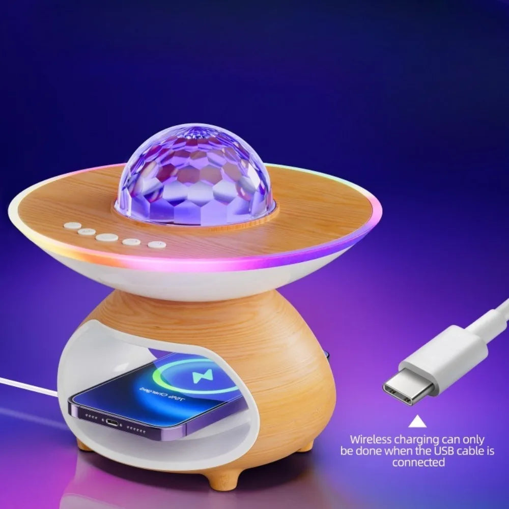 RTONTR Wireless Charging Night Light Desk Lamp with Projection