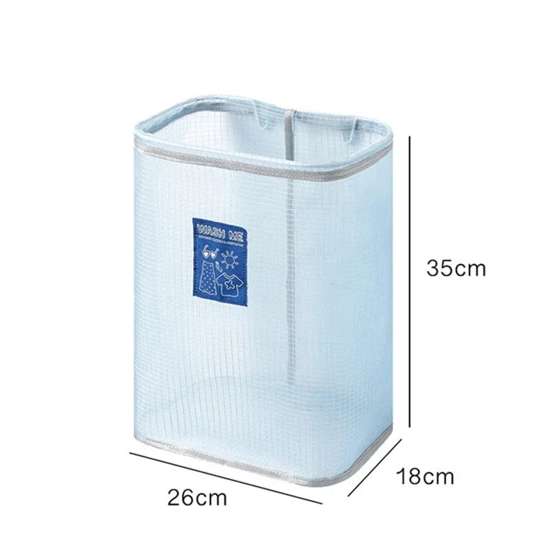 New Large Capacity Foldable Dirty Clothes Basket for Household Wall Mounted Mesh Bathroom Drainage and Moisture Prevention Boxes Peaceful Pleasures Health and Wellness