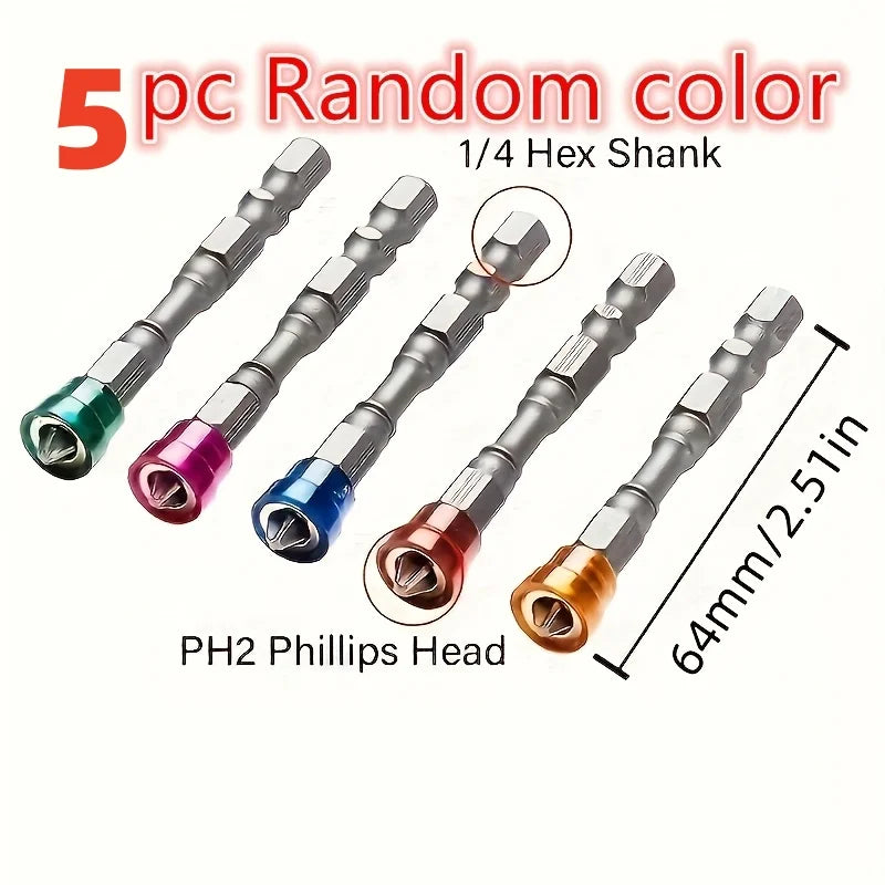 1 Set of Colorful Magnetic Screwdriver Bits with Hexagonal Shape, Suitable for DIY Projects, Professional Use, and Specialized for Mechanics and Craftsmen Peaceful Pleasures Health and Wellness