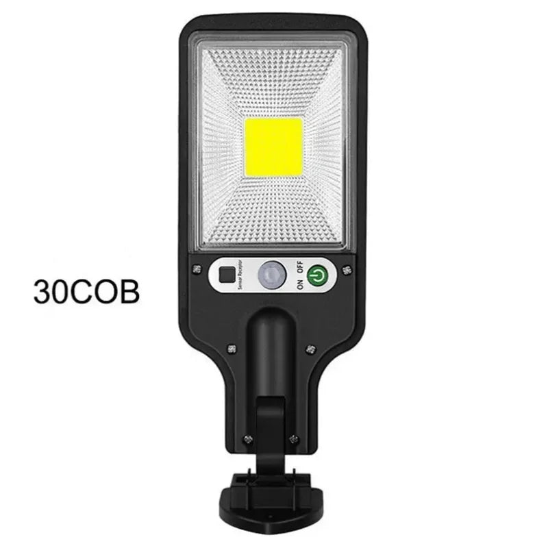 Solar Outdoor Led Courtyard Wall Lamp With 3 Mode Waterproof Motion Sensor Security Lighting Street Lights for Garden Patio Path Peaceful Pleasures Health and Wellness black 616C 30W