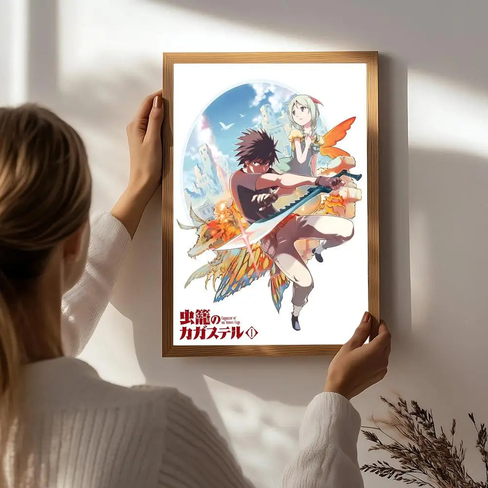 Cagaster of an Insect Cage Anime Poster | HD Self-Adhesive Wall Art Anime Wall Poster Peaceful Pleasures Health and Wellness White8 50X70cmNoframe