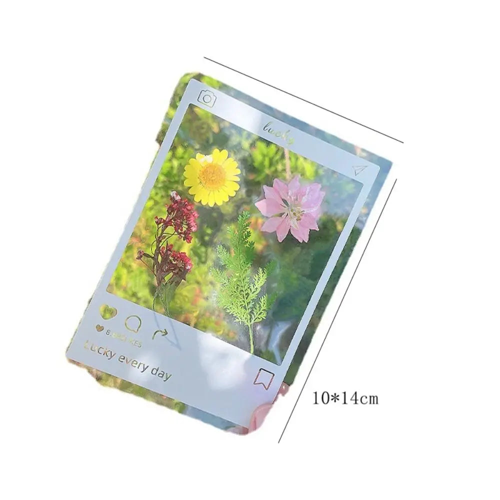 DIY Materials DIY Dried Flower Bookmarks Pressed Flower PET Dried Flower Stickers Handmade Transparent Flower Page Bookmark Kids Peaceful Pleasures Health and Wellness