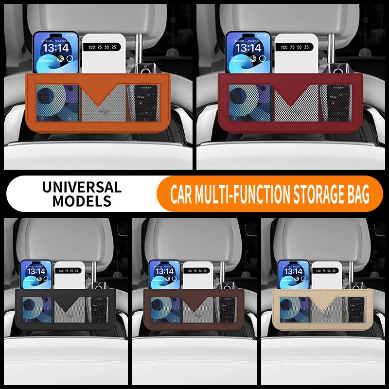 Car Door Storage Bag – PU Leather Multi-Pocket Hanging Organizer Car Door Organizer Peaceful Pleasures Health and Wellness