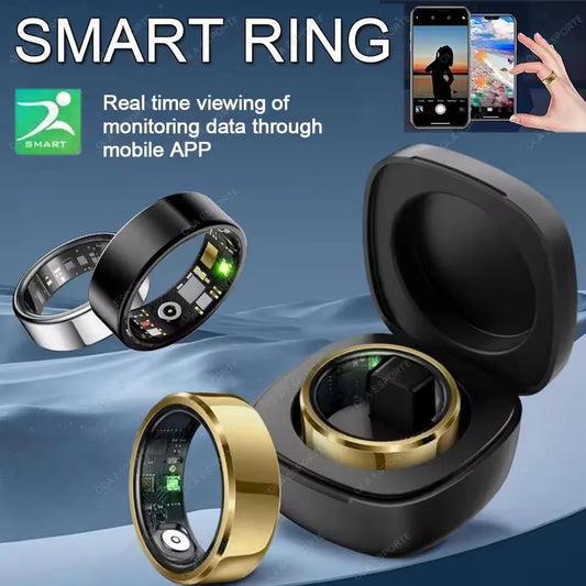2025 New Smart Ring For Men Women, Heart Rate, Blood Pressure Monitor Smartring IP68 & 5ATM Waterproof, Multi-sport Modes Ring Peaceful Pleasures Health and Wellness