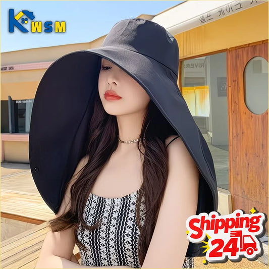 Women's Wide Brim Sun Hat – UV Face Cover & Neck Flap Women's Sun Hat Oasis Select