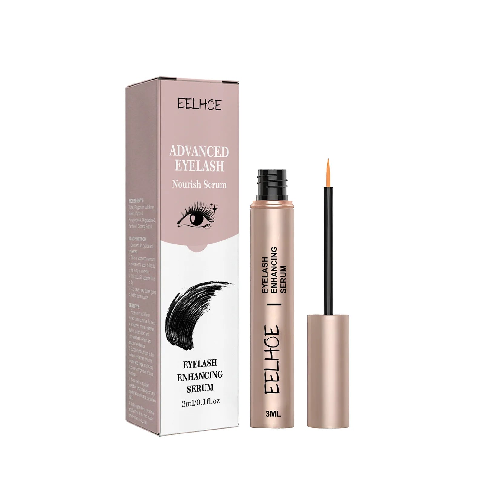 EELHOE Eyelash Growth Serum for Fuller Thicker Lashes Peaceful Pleasures Health and Wellness 3ml boxed