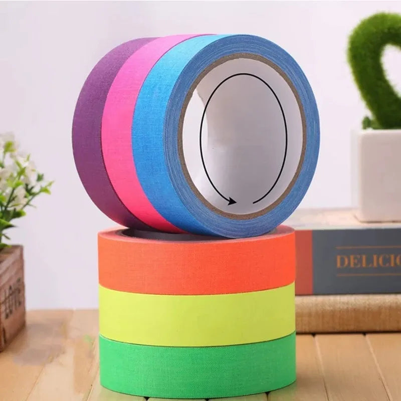 6-Color Fluorescent Tape Set – Crafts, Party & Classroom