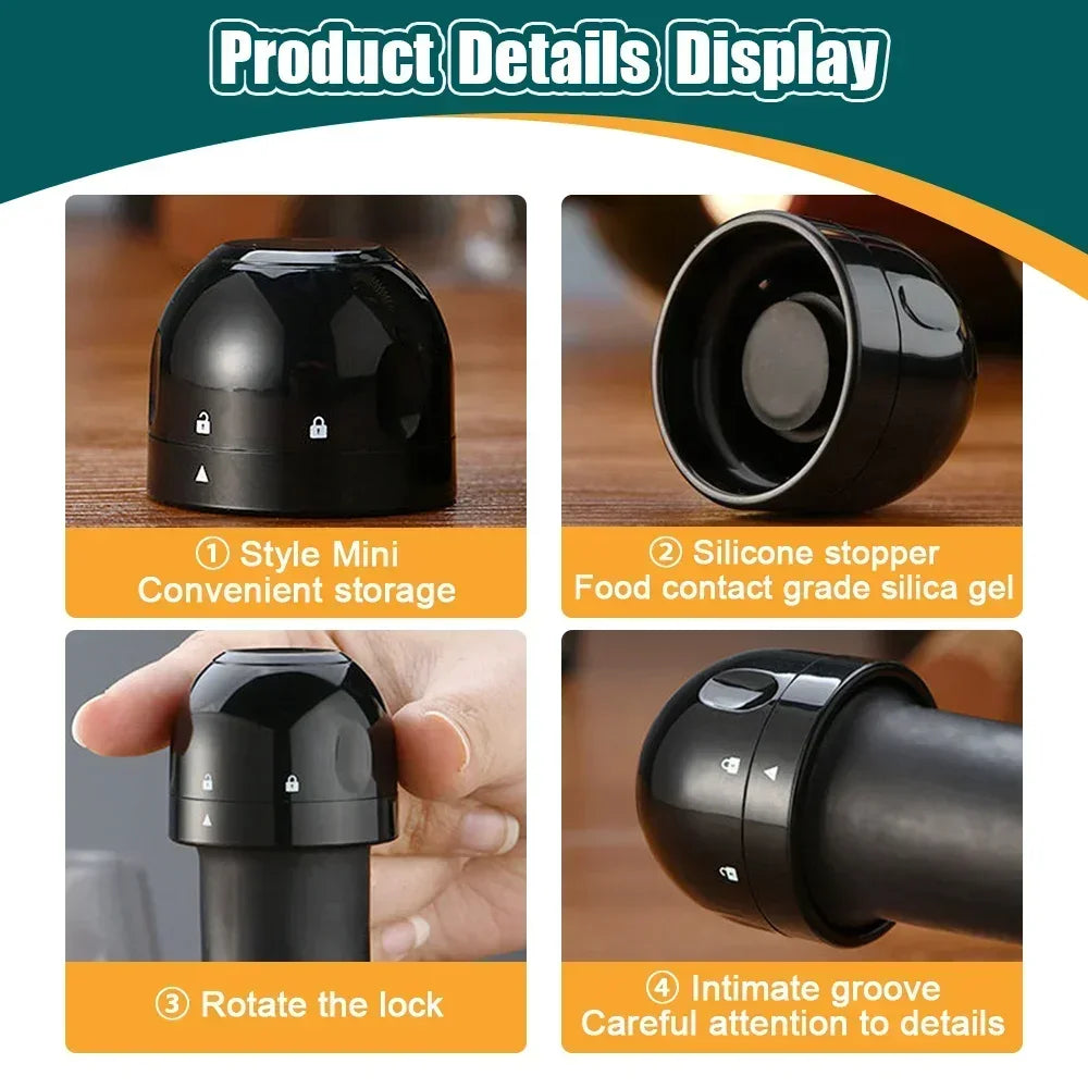 Silicone Wine & Champagne Bottle Stopper | Reusable Vacuum Seal