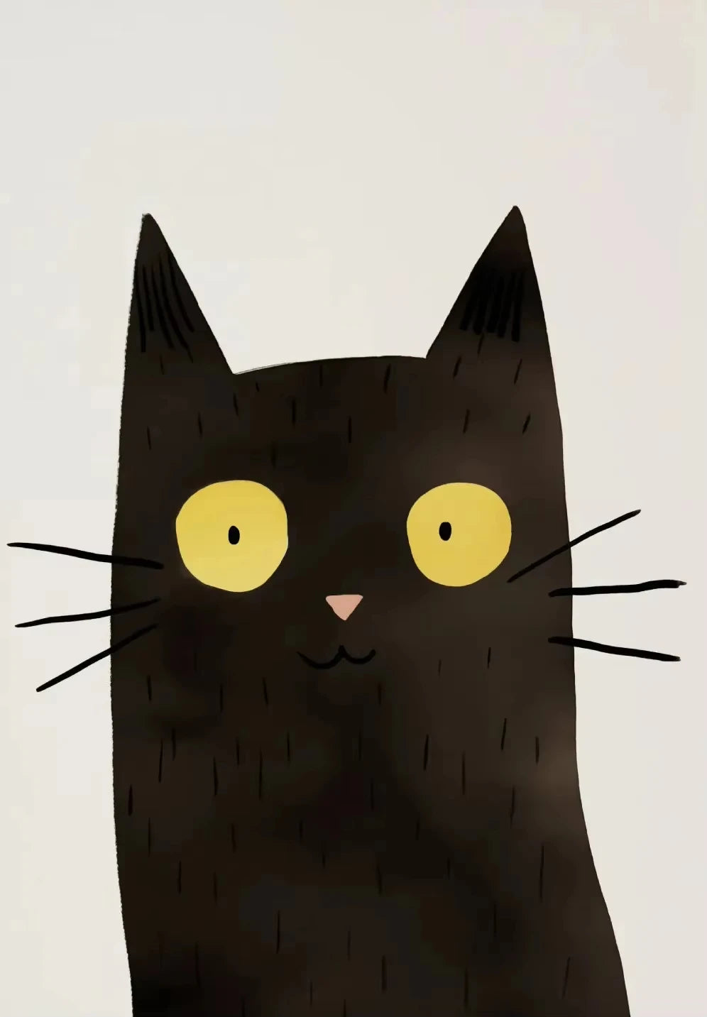Minimalist Cute Cat Art Poster Modern Cartoon Animal Canvas Painting Printing Home Bedroom Living Room Kids Room Decoration Peaceful Pleasures Health and Wellness