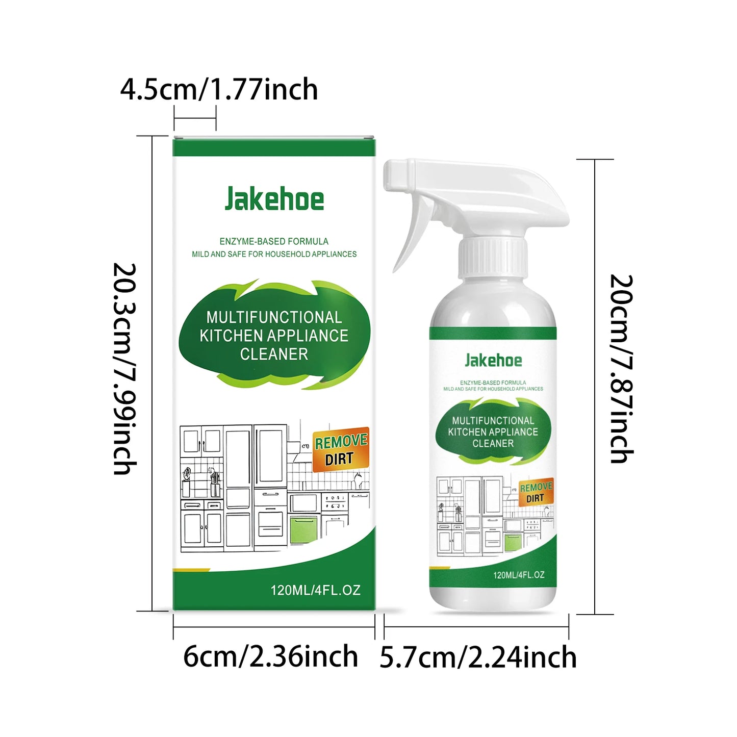 JAKEHOE 120ml Heavy Duty Kitchen Degreaser Multipurpose Cleaner