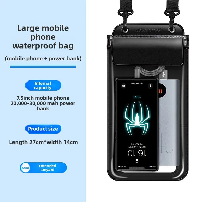 cell phone waterproof pack Smartphone pouch underwater phone case waterproof phone pouch swimming bag phone diving case floating Peaceful Pleasures Health and Wellness Black for 7.5 inch