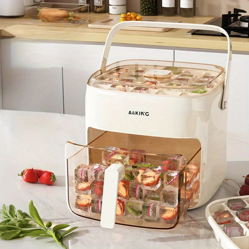 48-Cube Ice Maker Mold with Easy-Press Lid | Large Capacity