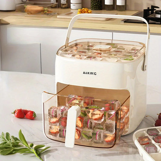 48-Cube Ice Maker Mold with Easy-Press Lid | Large Capacity Ice Cube Mold Oasis Select
