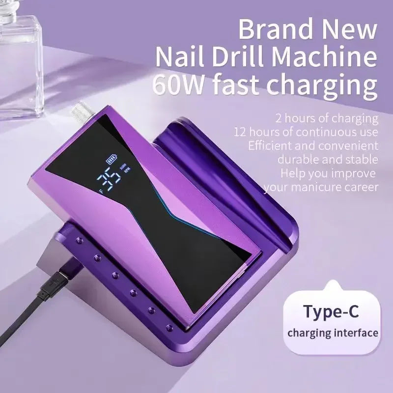 Professional 40000RPM Brushless Nail Drill Machine 85W | Salon