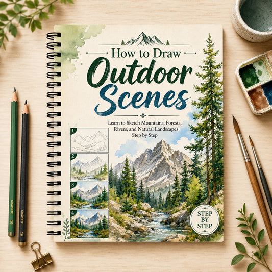 How Draw Outdoor Scenes A5 Spiral Drawing Book Mountain Forest River Peaceful Pleasures Health and Wellness