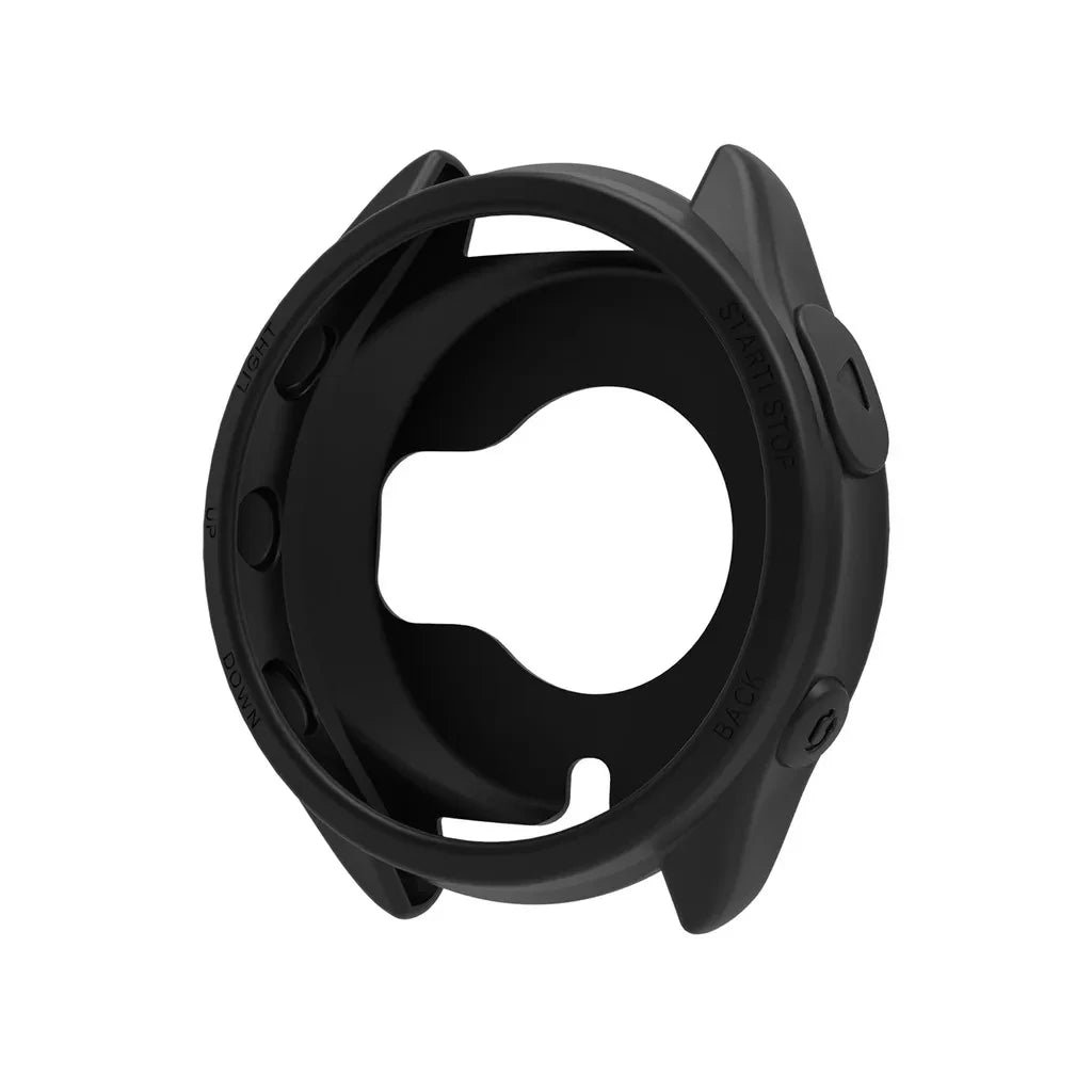 Soft Silicone Cover Case Screen Protector For Garmin Forerunner 965 Watch Case Protective Frame Shell Bumper Peaceful Pleasures Health and Wellness black