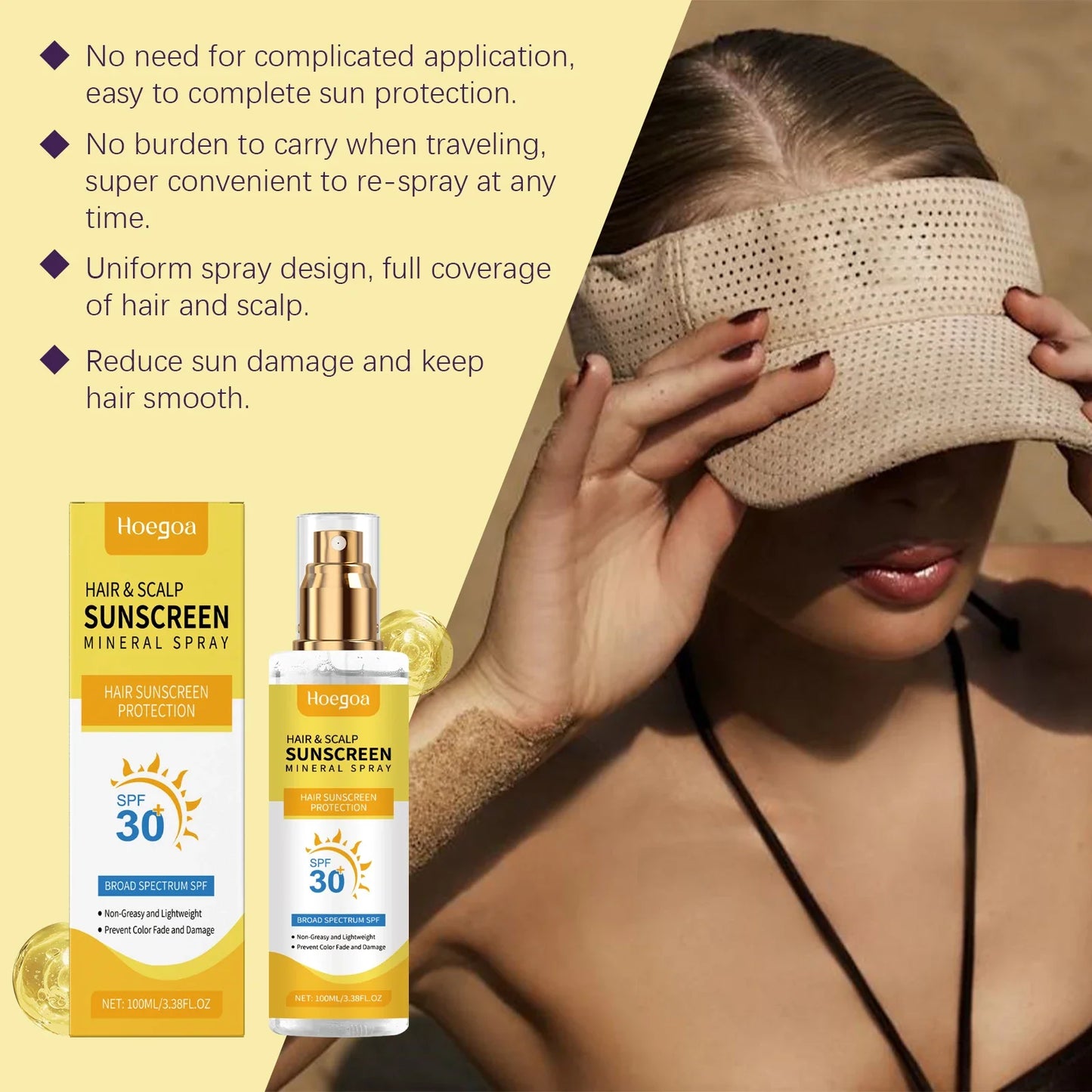 HOEGOA Hair & Scalp UV Protection Spray | Color-Safe 100ml