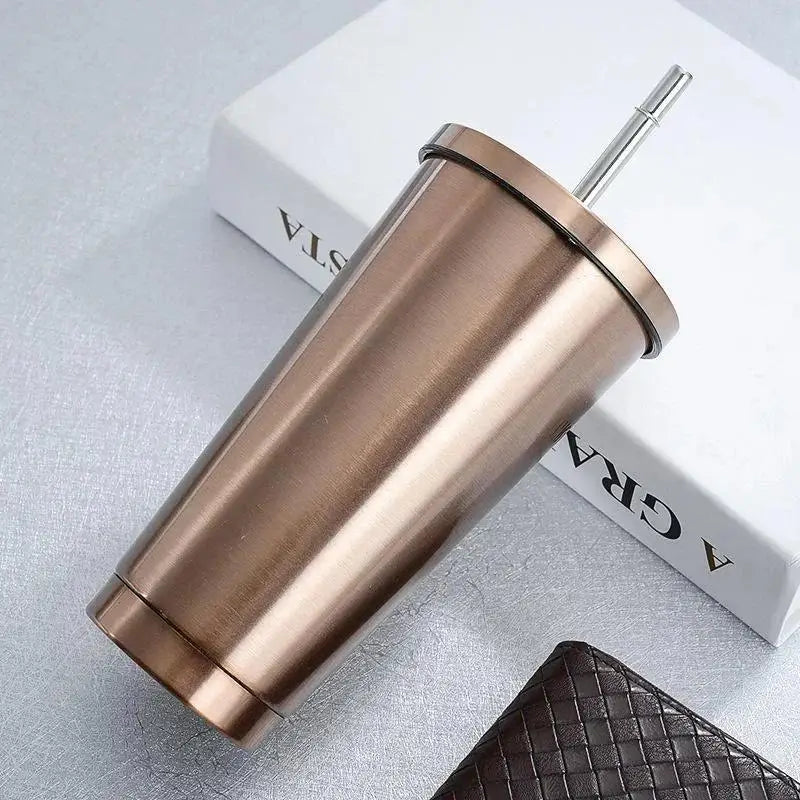304 Stainless Steel Straw Cup Large Capacity Portable Coffee Mug