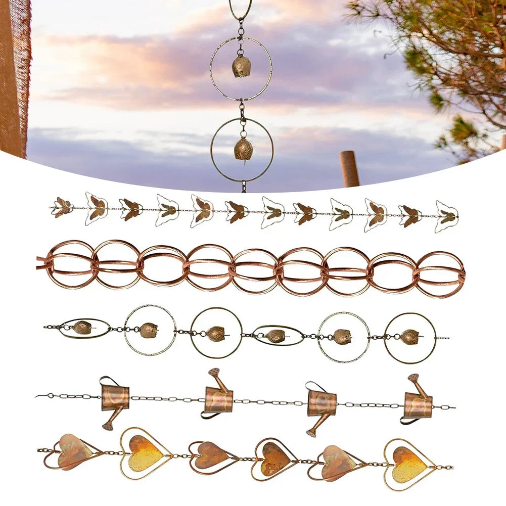 Functional Decorative Rain Chains Outdoor Use Easy 1M Metal Rainwater