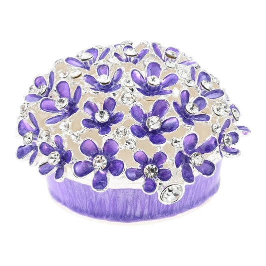 Purple Crystal Flower Jewelry Box | Magnetic Clasp Trinket Box Crystal Trinket Box Oasis Select Default Title