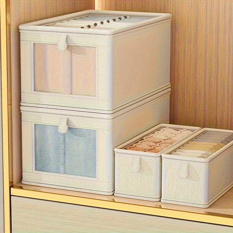 Foldable Oxford Cloth Storage Box with Transparent Window