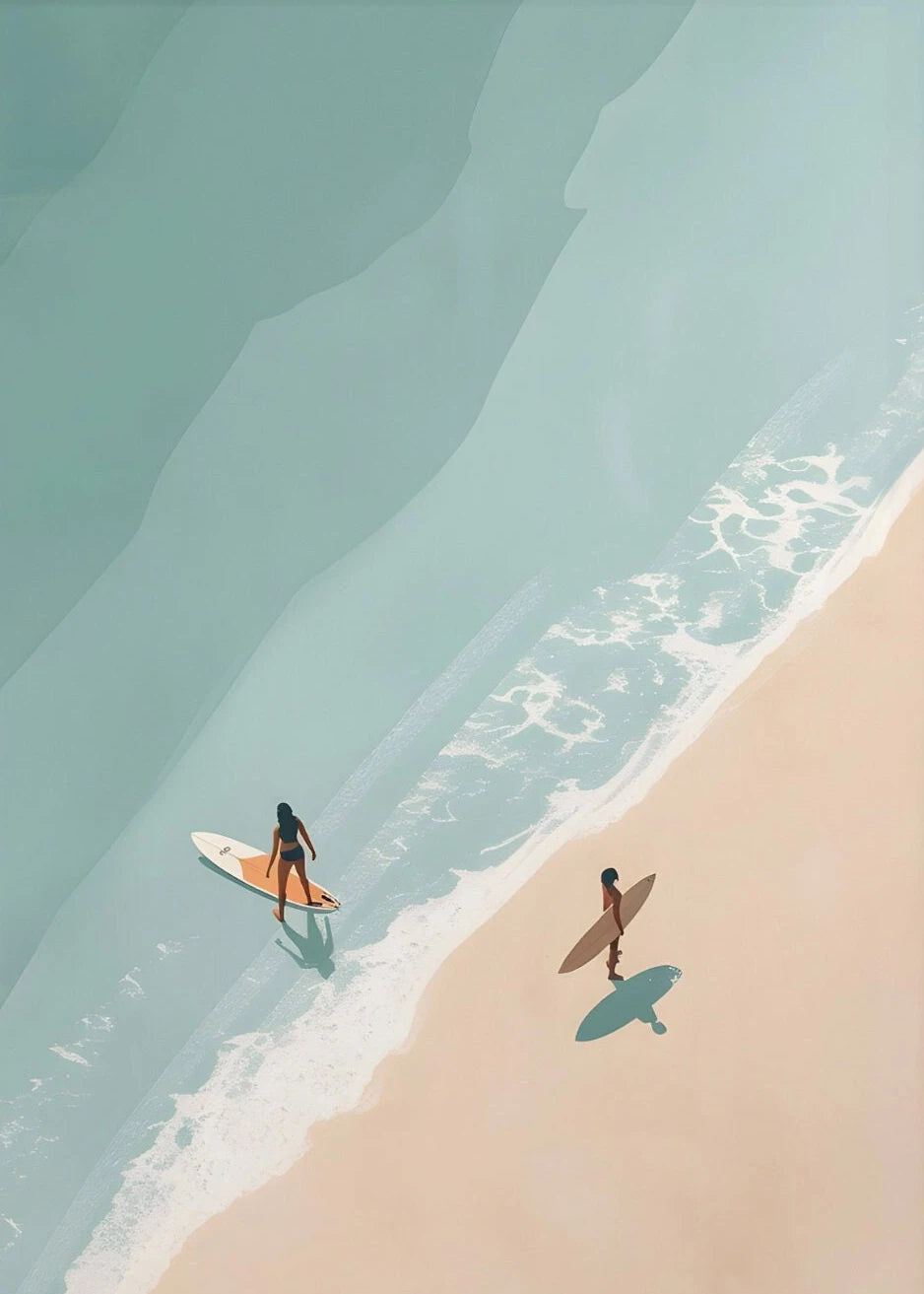 Beach Sea Ocean Boat Wall Art Prints Nordic Poster Canvas Painting Picture for Living Room Decor Summer Girl Swimming Pool Party Peaceful Pleasures Health and Wellness T80304-01 20x30cm Unframed