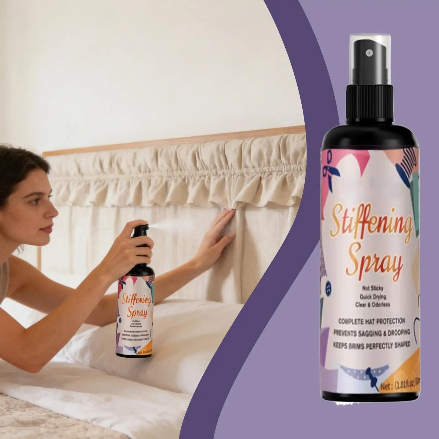 100ml Fabric Stiffener Spray – Non-Toxic for Hats, Crafts & More