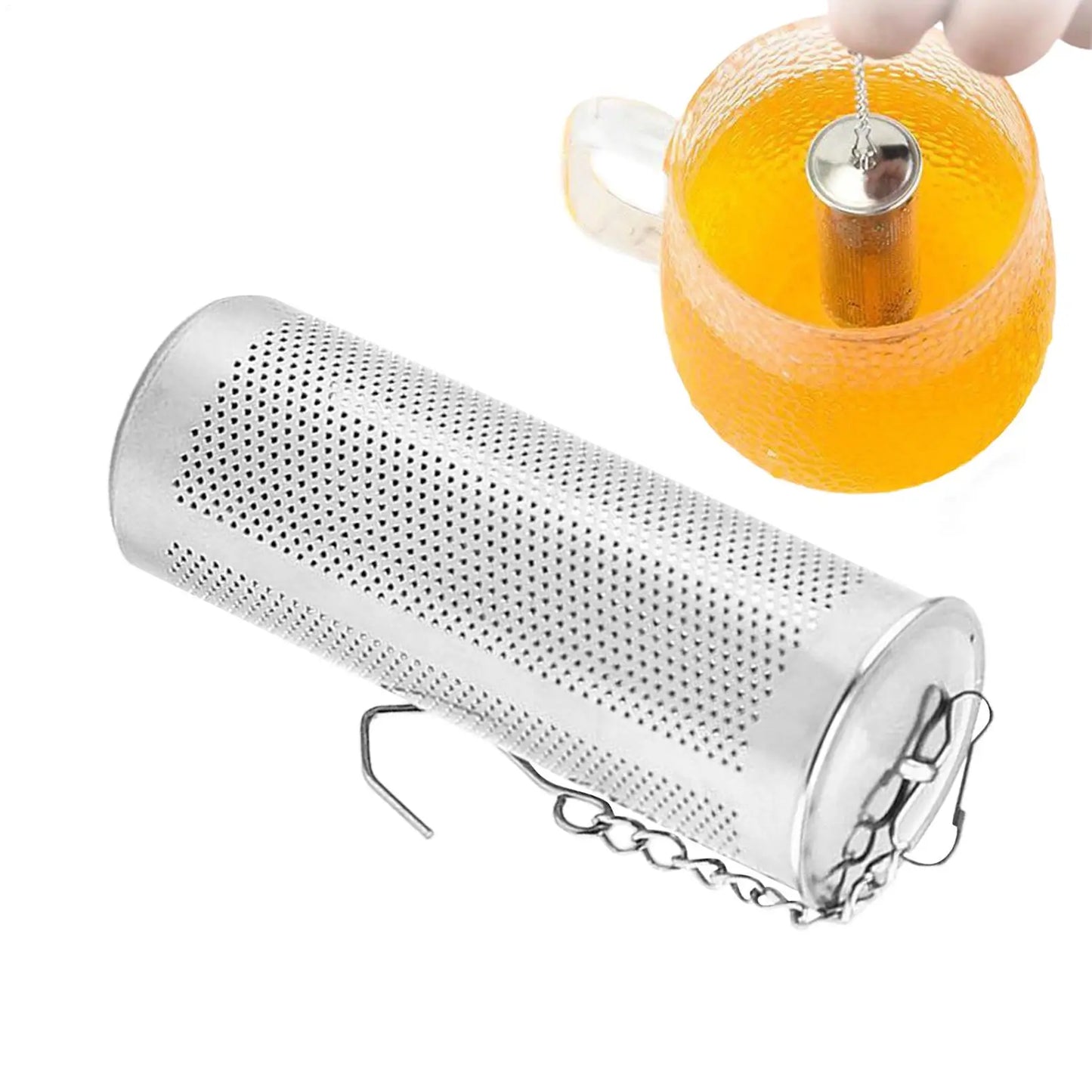 Stainless Steel Loose Leaf Tea Infuser & Strainer with Hook