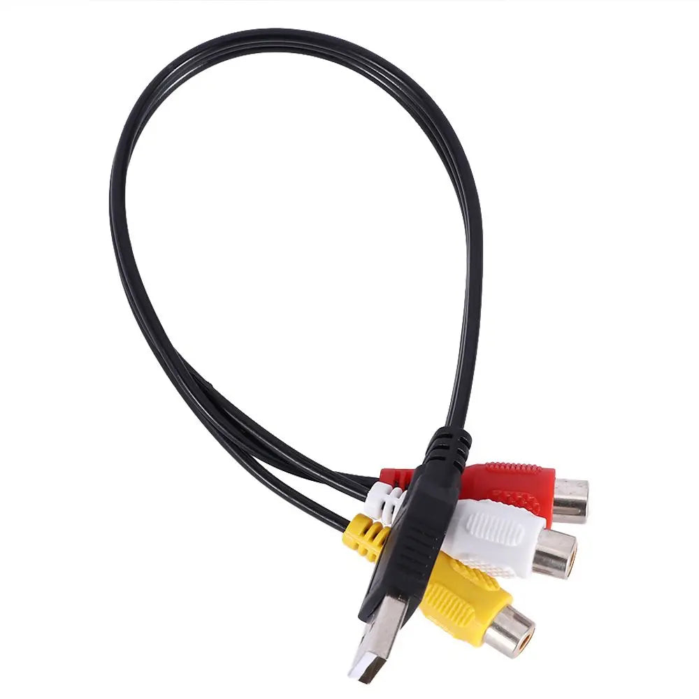 Durable Male To Female 3-RCA Female AV Cord Video Adapter Video Cables Cable Converter Peaceful Pleasures Health and Wellness