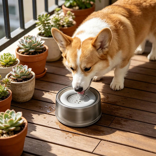Spill-Proof Dog Water Bowl 1200ml | Anti-Splash Pet Drinker Pet Water Bowl Oasis Select