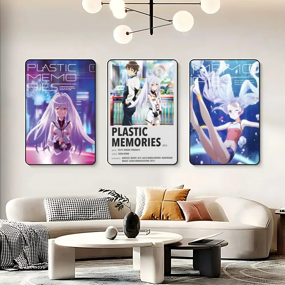 Anime P-Plastic Memories Poster HD Self Adhesive Waterproof Wall Art Ideal for Home Office Dorm Bedroom Great Gift Peaceful Pleasures Health and Wellness