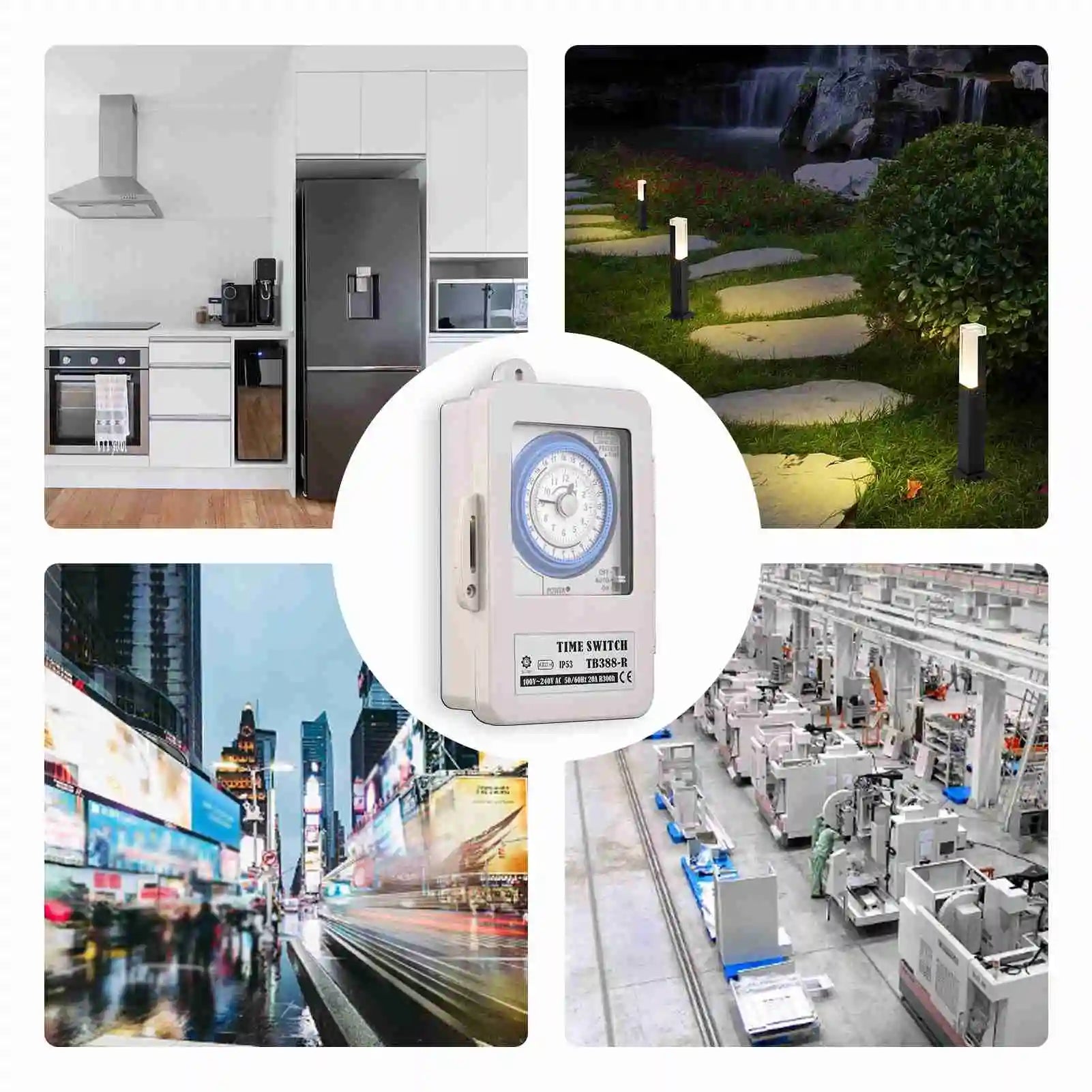 Mechanical 24 Hours Timer Switch IP53 Rating Programmable Electrical Timer Switch Box AC 100-240V 15 Minutes Interval 96 Times Peaceful Pleasures Health and Wellness