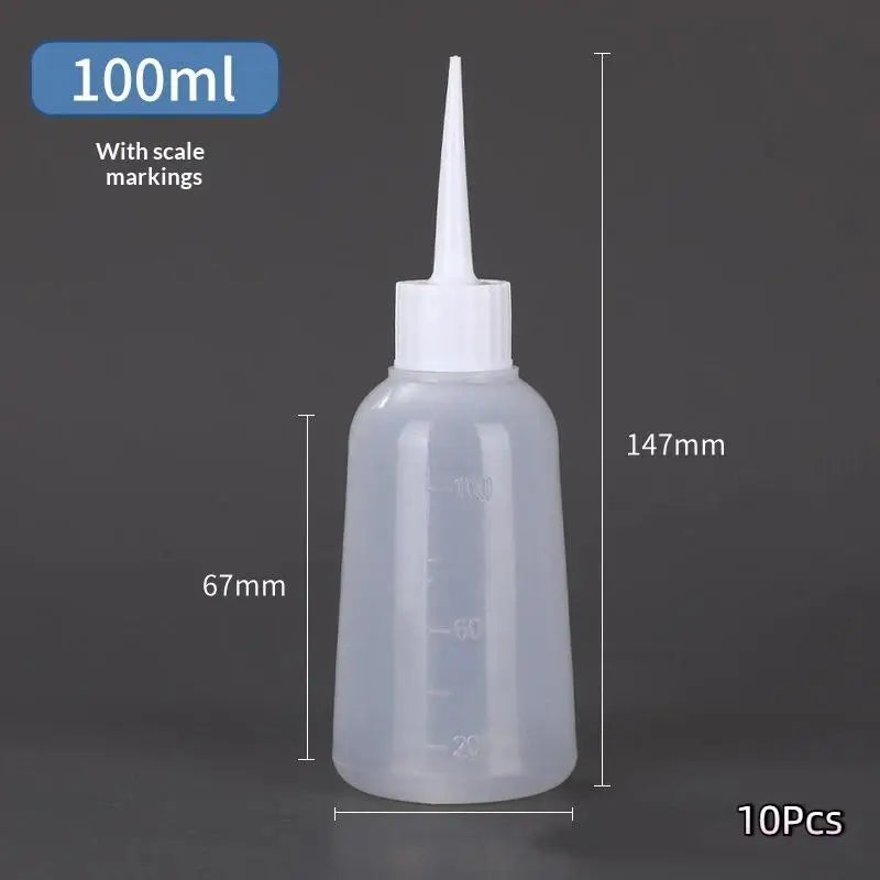 10-Pack Squeeze Bottles with Needle Nozzle Dropper Tips | PP