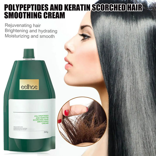 Keratin Hair Cream Quickly Smoothing Hair Reduce Frizz Split Ends Repairing Dry Damaged Scalp Moisturizing Hair Treatment Cream Peaceful Pleasures Health and Wellness