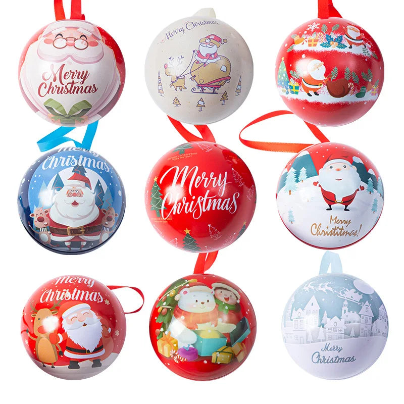 9 Christmas decoration hanging items: fairy ball, Christmas candy box, creative hanging item, iron ball, Christmas-themed hangin Peaceful Pleasures Health and Wellness MULTI 7cm