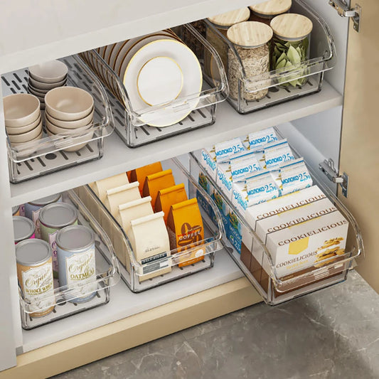 Clear Fridge Organizer Bins with Handle – Refrigerator, Freezer, Kitchen Cabinet & Pantry Organization Storage Peaceful Pleasures Health and Wellness
